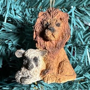 Vintage Itty Bitty Christmas Collection Lion and Lamb Christmas Tree Ornament